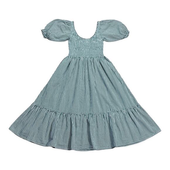 Hill House Louisa Green Gingham Nap Dress Midi Puff Sleeve Small - Picture 3 of 5